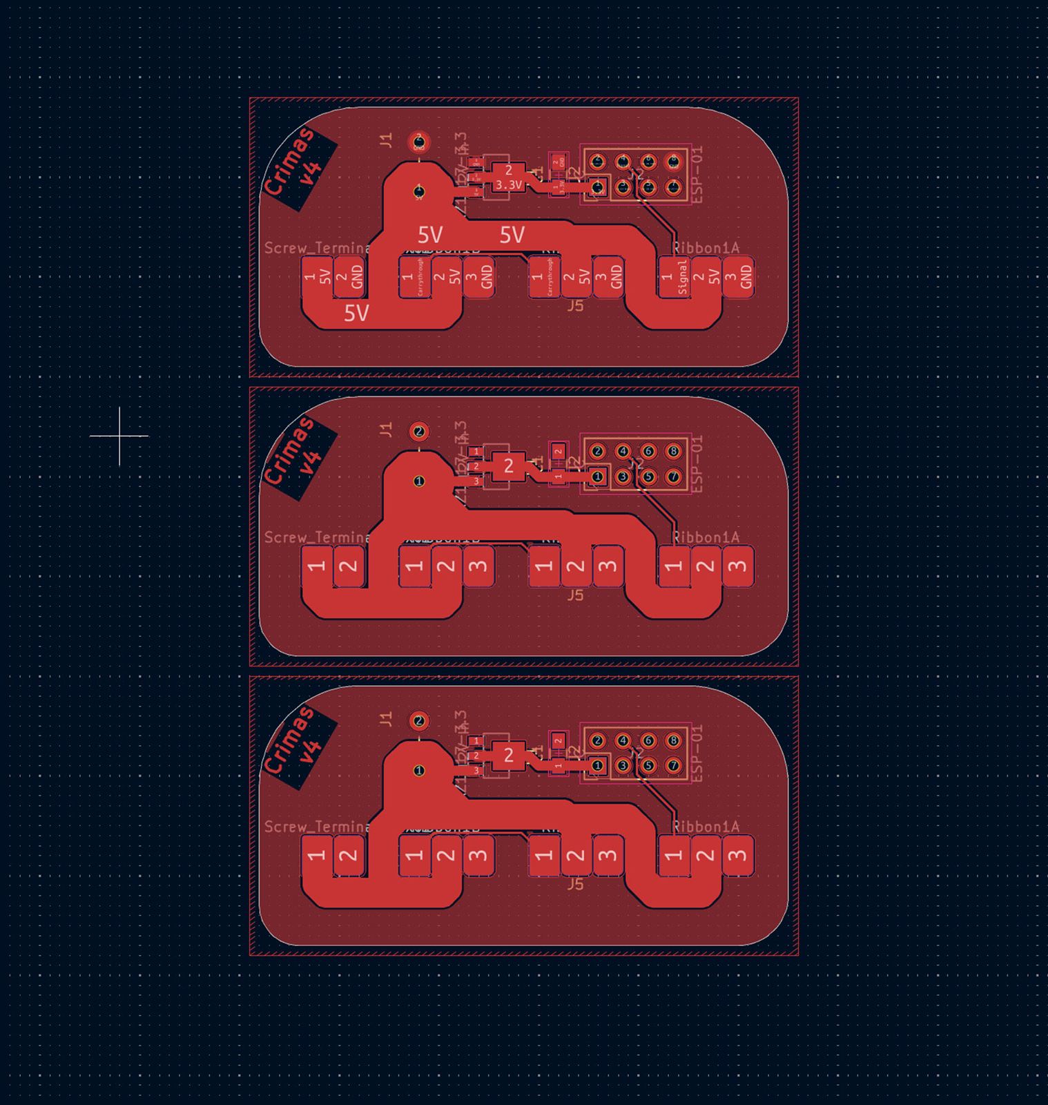 PCB trace layout for the panel controller board