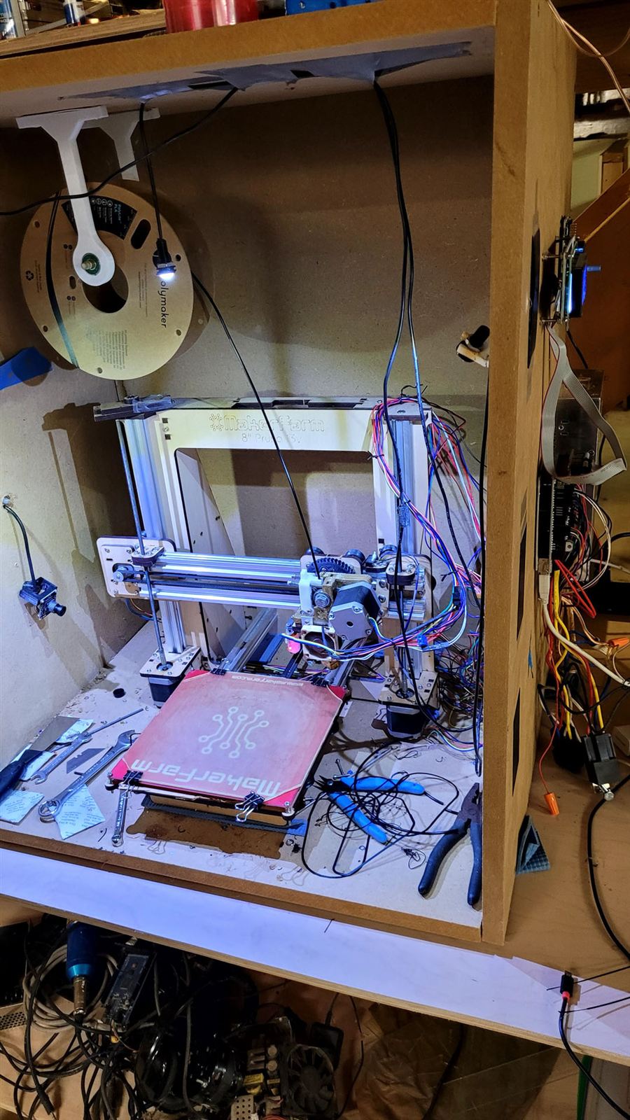 Large-format 3D printer mid-print