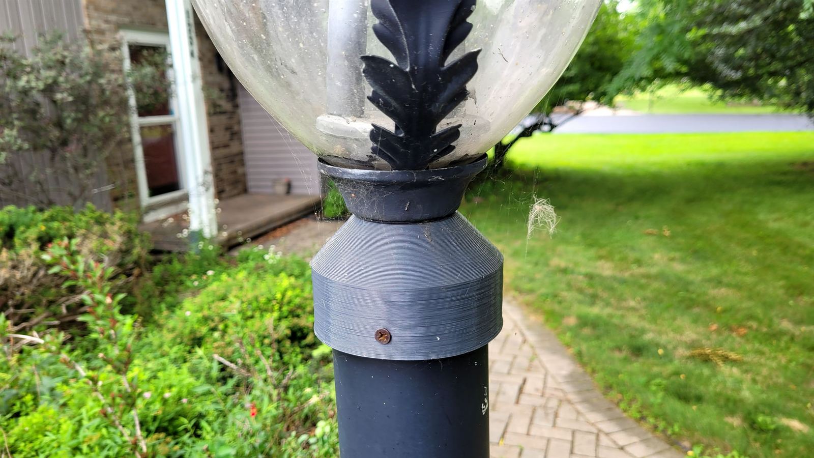 3D printed lamp base installed outdoors