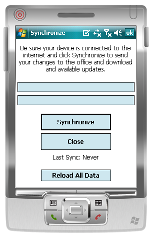 Synchronize screen on the Pocket PC